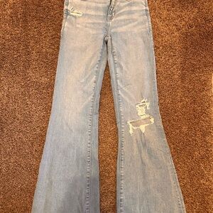 American Eagle distressed flare jeans